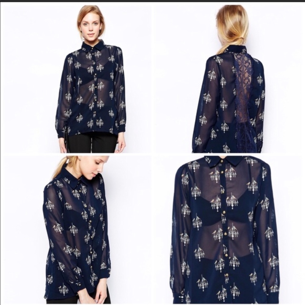 ASOS sugarhill boutique bird chandelier blouse